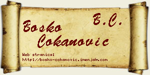 Boško Čokanović vizit kartica